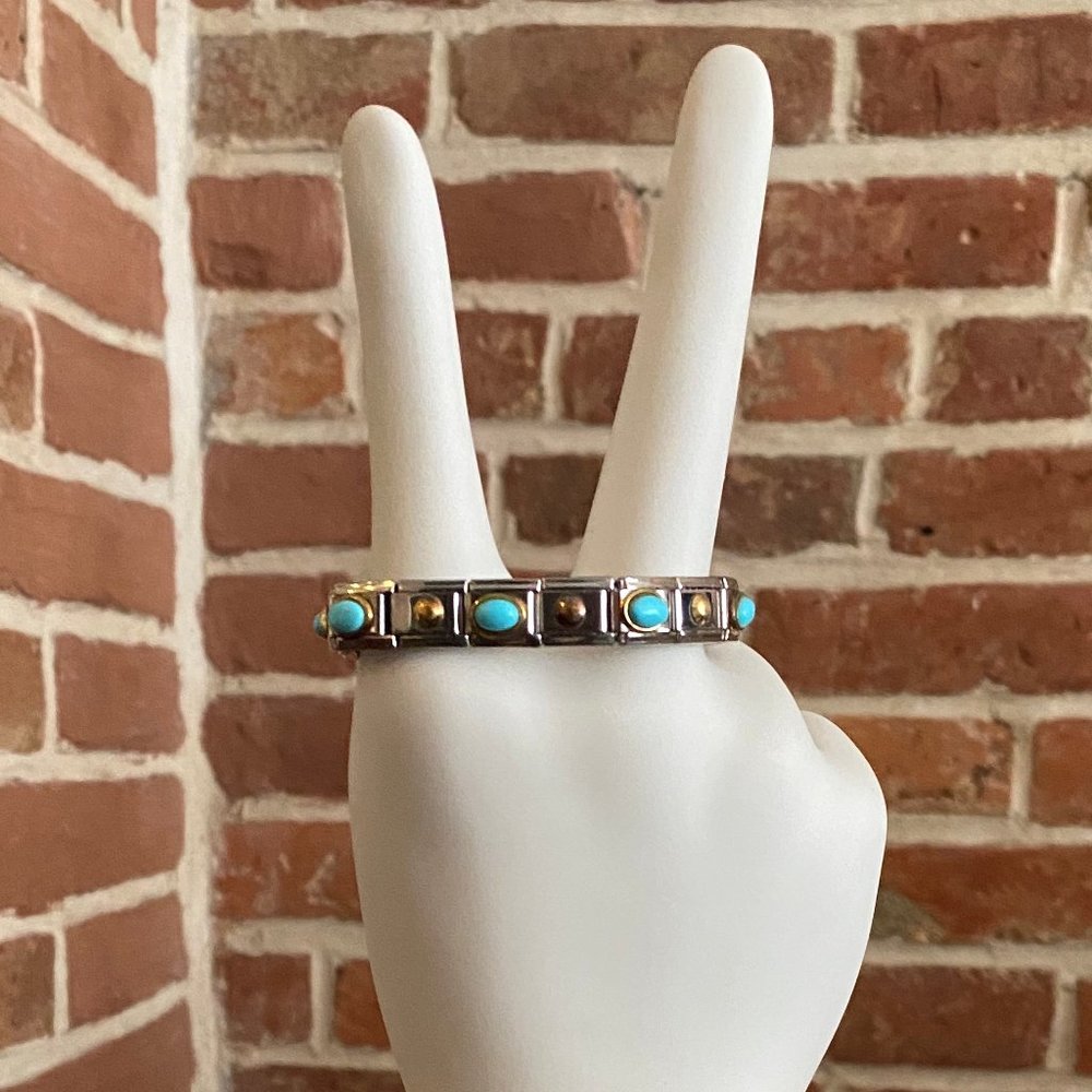 Zoppini Turquoise and Gold Charm Bracelet